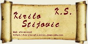 Kirilo Stijović vizit kartica